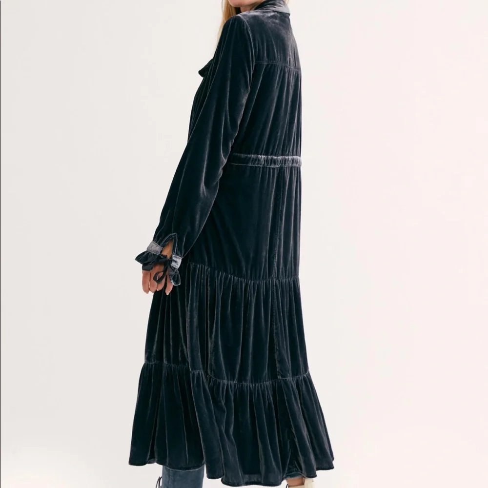 NEW Free People Bella Donna Velvet Duster Jacket Z22-40 - Picture 8 of 9